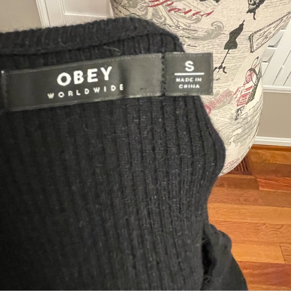 Obey Black Ribbed Knit Dress - Picture 4 of 8